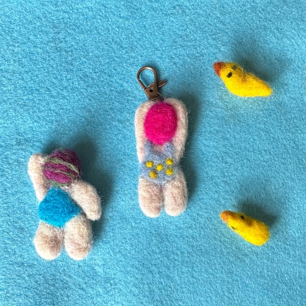 Swimmer Keyring-Bag Charms -Brooch. Needlefelted Chunky Dunker -sea swimming