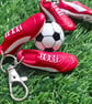 Football Boots Keyring, Soccer Backpack Charm, Keychain For Football Fans, Red - Image 1