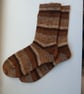 Hand-cranked Knitted Ribbed Wool Socks Size 8 to 9 - Image 2