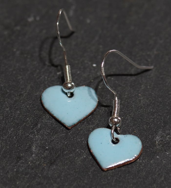 Heart shaped enamel earrings