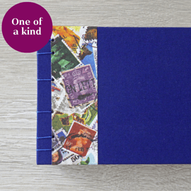 Handmade A6 watercolour sketchbook in blue