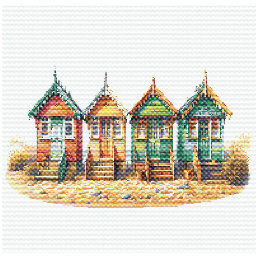 VICTORIAN BEACH HUTS - Cross Stitch Pattern - Cross Stitch Chart