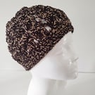 Perfectly Imperfect Chunky Crochet Beanie in Purple and Gold