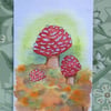 Seconds Sunday - Hand painted card toadstools 