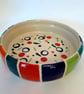 HANDMADE MULTI-COLOURED CERAMIC STONEWARE DISH - Image 1