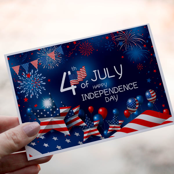 4th July Card. Independence Day Card, Custom Card For 4th July