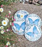 Lavender Butterfly Round Clay Coasters - Image 2