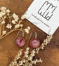 Handmade Ceramic Earrings: Pink Glaze, Dangle, Foraged Bristol Clay - Image 4