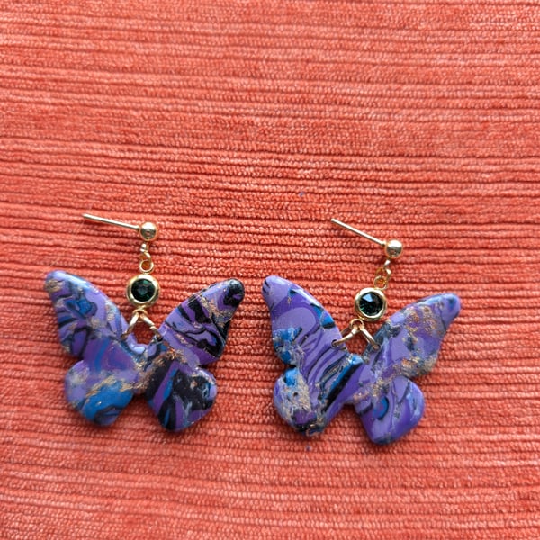 Yzma inspired large butterfly dangles
