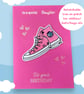 Birthday card for a special daughter. Teen, Hearts, Converse detachable patch 