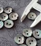 12mm 19L Smoke Rainbow Polyester Pearl Buttons VINTAGE x 6