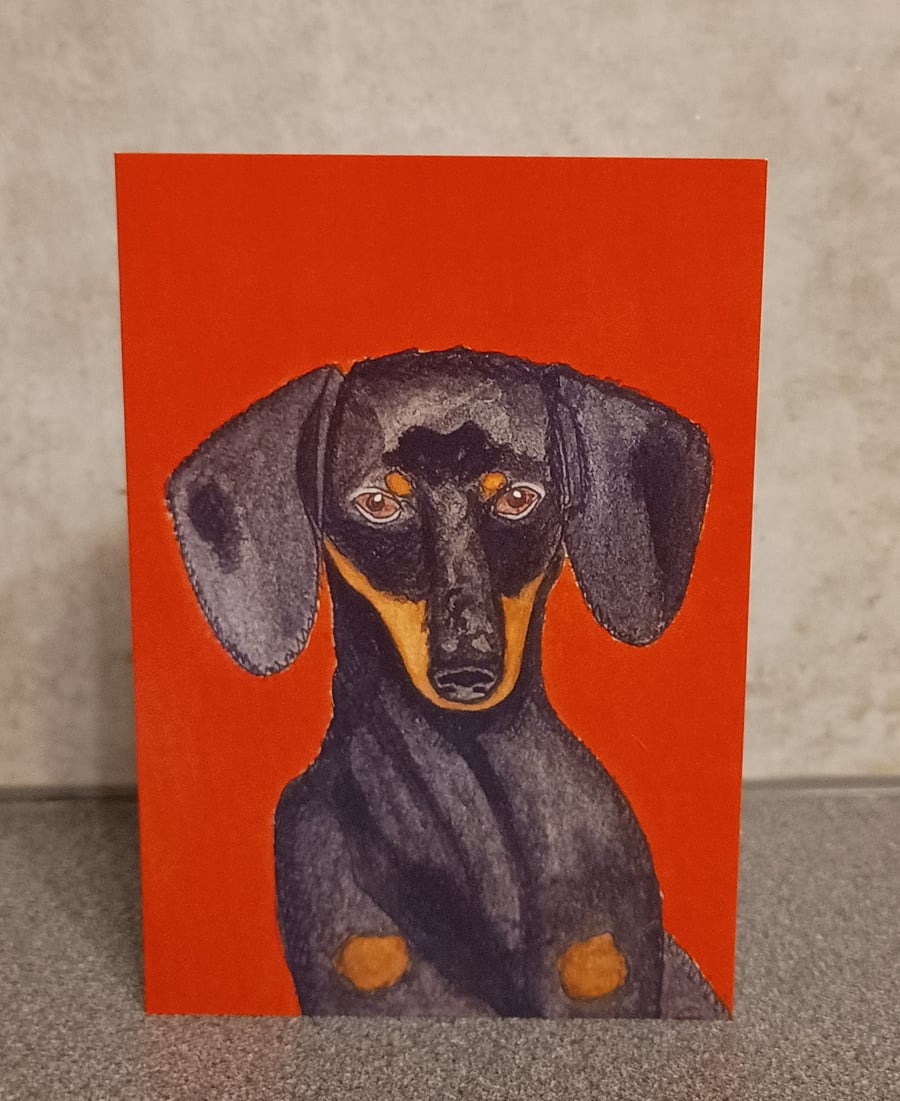 Daschund x 4 cards