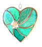 Teal Swirl Heart Stained Glass Suncatcher  - Image 2
