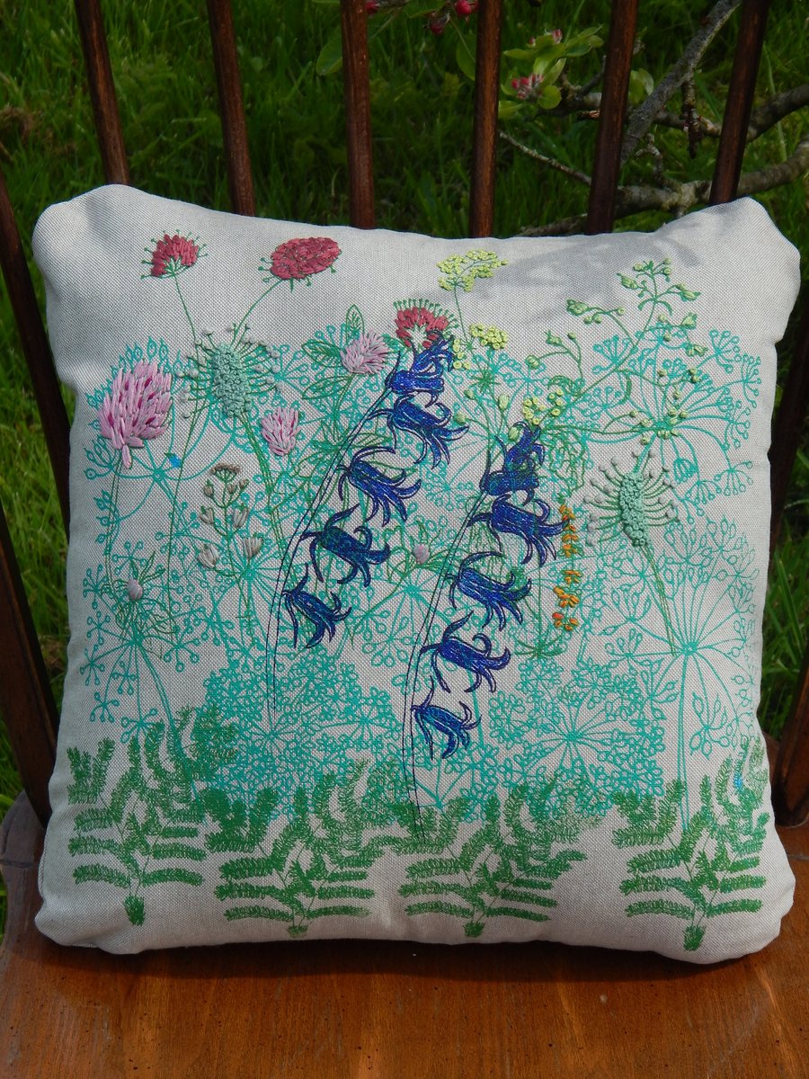 Beige - Screen printed- Bluebell and Hedgerow flowers