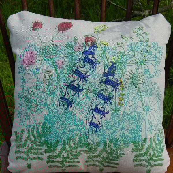 Beige - Screen printed- Bluebell and Hedgerow flowers