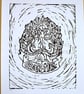 Green Man - Lino Print - Limited Edition - Image 3