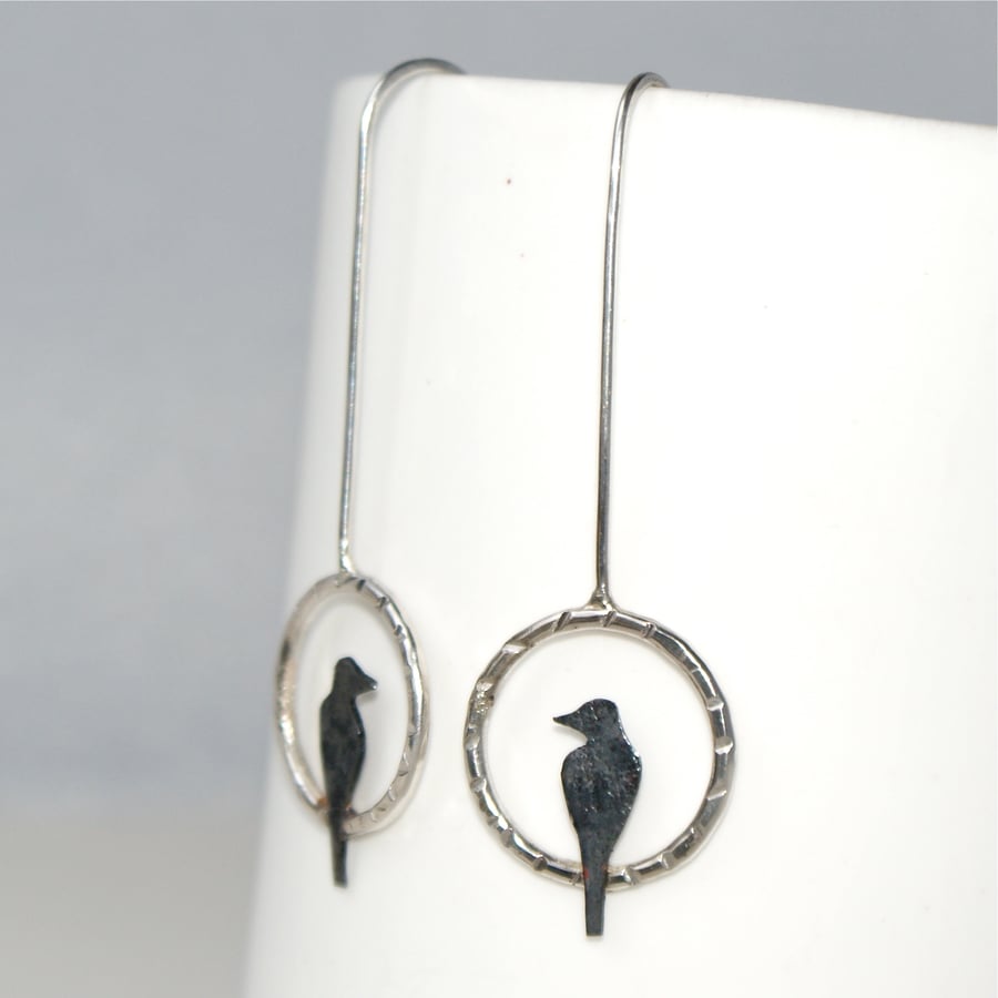 Little bird drop earrings