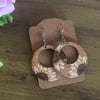 Wooden Pyrography Earrings - Sunflowers  