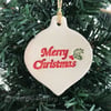 Merry Christmas ceramic tag decorations