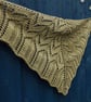 Triangular lace shawl in moss green cotton yarn - design A197 - Image 8