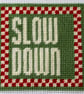 SLOW DOWN Modern Needlepoint Chart PDF - Retro Checkered Tapestry Pattern