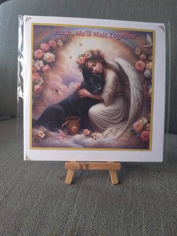 Rainbow Bridge waiting together pet loss card