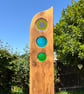 Fused Glass & Reclaimed Wood Sunflower Garden Art  - Image 3