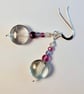 Gemstone Earrings, Green & Purple Fluorite, Sterling Silver - Handmade In Devon - Image 6