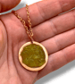 Yellow Jade & Copper Pendant - Abundance Stone with Fire Energy - Image 2