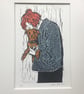 'Holding Margo' Linocut Print