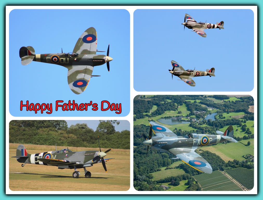 War Planes Father's Day A5 Greeting Card 