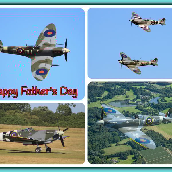 War Planes Father's Day A5 Greeting Card 