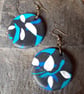Abstract 80's Leaf Design Earrings  - Image 1