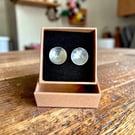 Unisex Sterling Silver 15mm Concave Disc Earrings - Gift Boxed