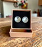 Unisex Sterling Silver 15mm Concave Disc Earrings - Gift Boxed