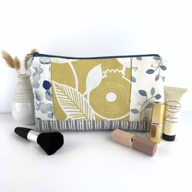 Large Make up Bag with Patchwork Panels