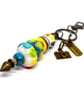 Handmade Bright Polka-Dot Lamp-work Glass Bead Bag Charm Keyring  Unique Gift  - Image 3