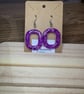 Handmade Purple Glitter Resin Dangle Earrings Sparkly Statement Jewellery - Image 3