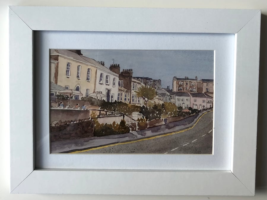 Clevedon Sea Front Print of Watercolour Painting