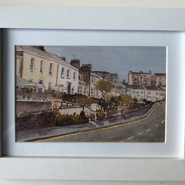 Clevedon Sea Front Print of Watercolour Painting