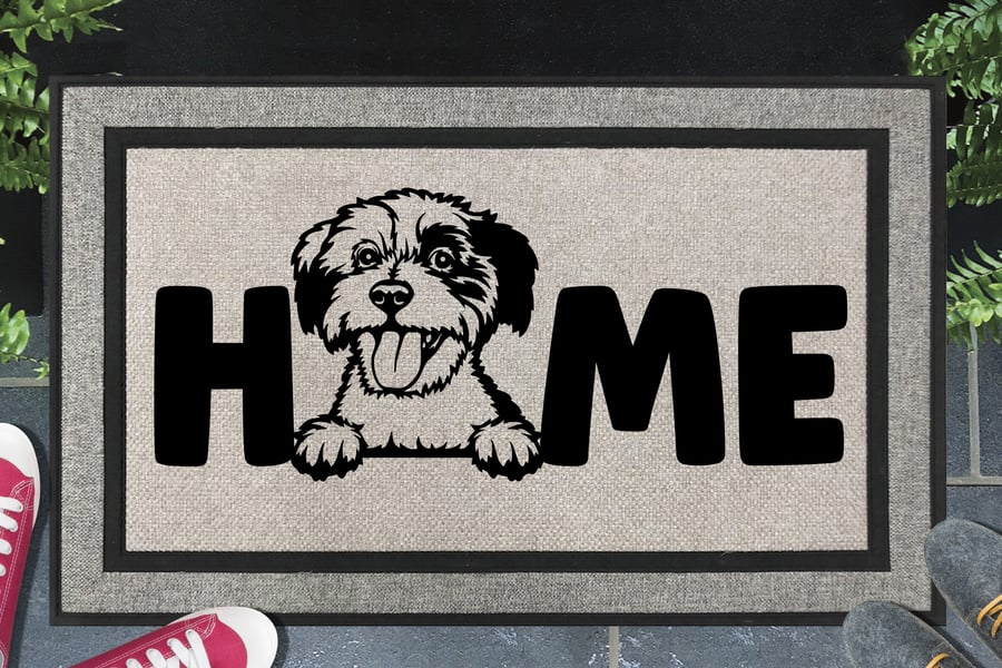 Cavachon Home Door Mat - All Weather - Cavachon Dog Welcome Mat - 45x70cm 