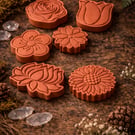 Terraccotta Flower Clay Diffuser Stones - Set of 6