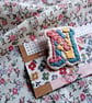hand embroidered fabric brooch no 11