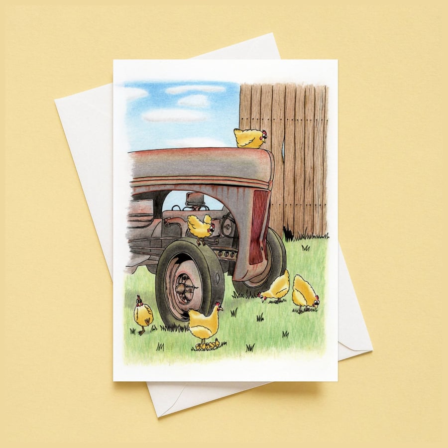 Happy Chickens Greeting Card: Happy Farmyard Hens Card for Any Occasion (211)