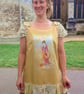 Persian Piri Event Dress. Ocre and deep pink. - Image 4