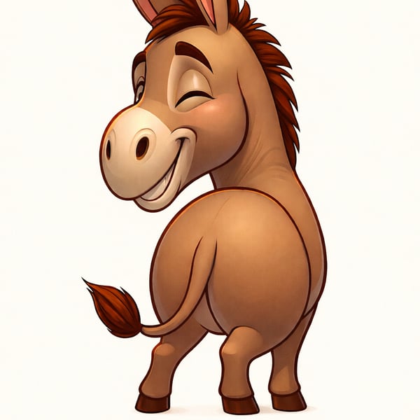 Playful Donkey Art Print – Original Illustrated Design