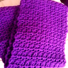 Purple crocheted scarf - Cosy Purple Scarf - Unique Crocheted Scarf
