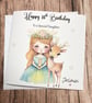 Princess Deer Personalised Birthday card For Girl Happy Birthday Daughter etc - Image 1