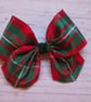 MacGregor Red & Green Tartan Ribbon Hair Bow Clip In  - Image 1