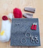 White & Red Heart Needle-Felting Starter Kit (Makes Two Keychains)  - Image 2